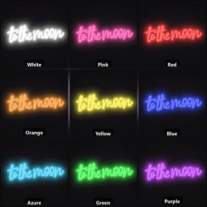 To The Moon LED Neon Sign Garage Man Cave Neon Sign color grid