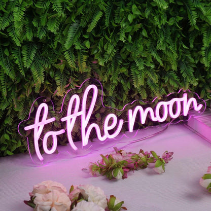 To The Moon Pink Led Neon Sign - Shineneon