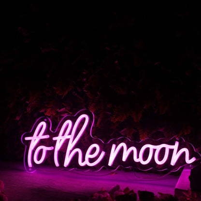 To The Moon Pink Led Neon Sign - Shineneon