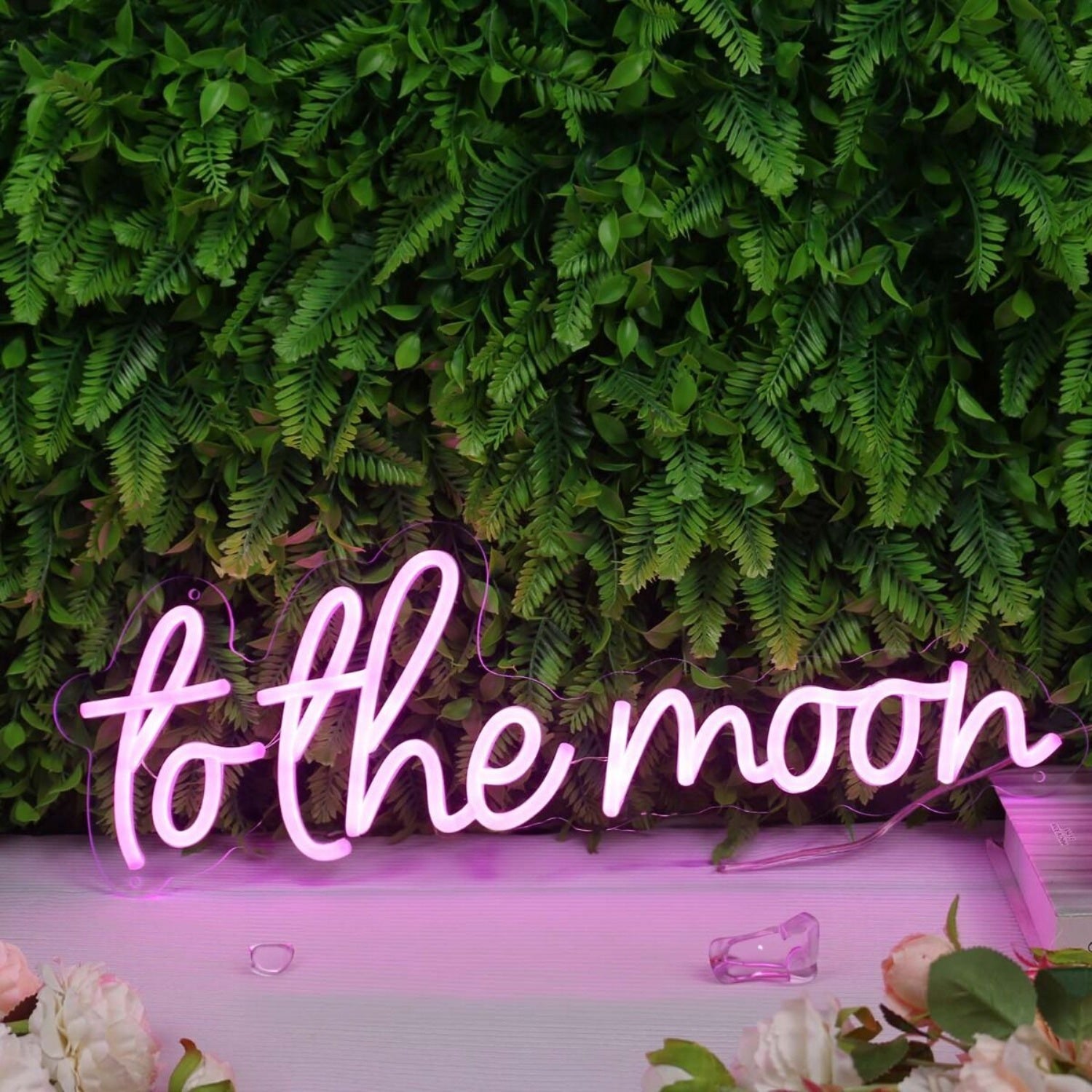 To The Moon Pink Led Neon Sign - Shineneon