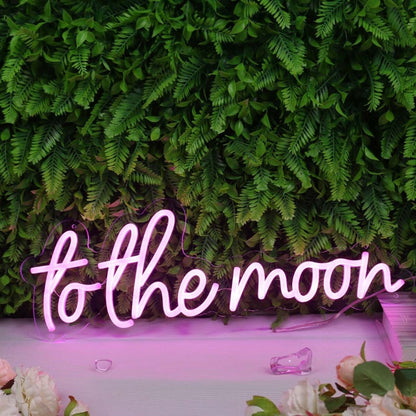 To The Moon Pink Led Neon Sign - Shineneon