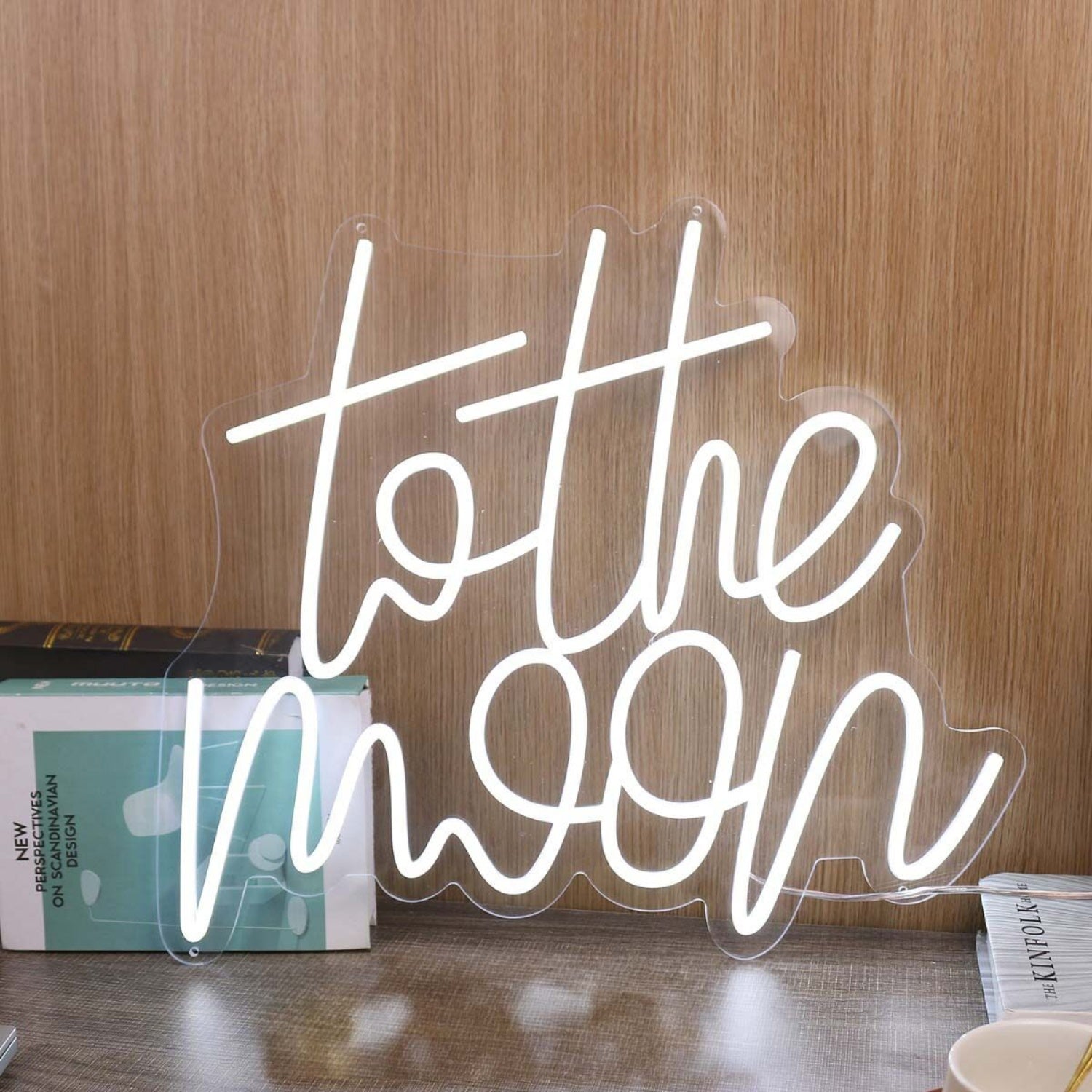To The Moon White Led Neon Sign - Shineneon