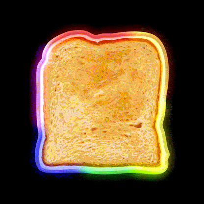Toast Bread For Breakfast Fast Food Led Neon Sign For Burger Place Rgb Color - LED neon sign close-up detail