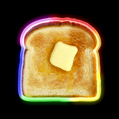 Toast Snack Food Led Neon Sign Rgb Color - LED neon sign close-up detail