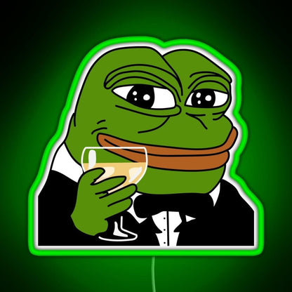 Toasting Pepe Rgb Neon Sign - Shineneon