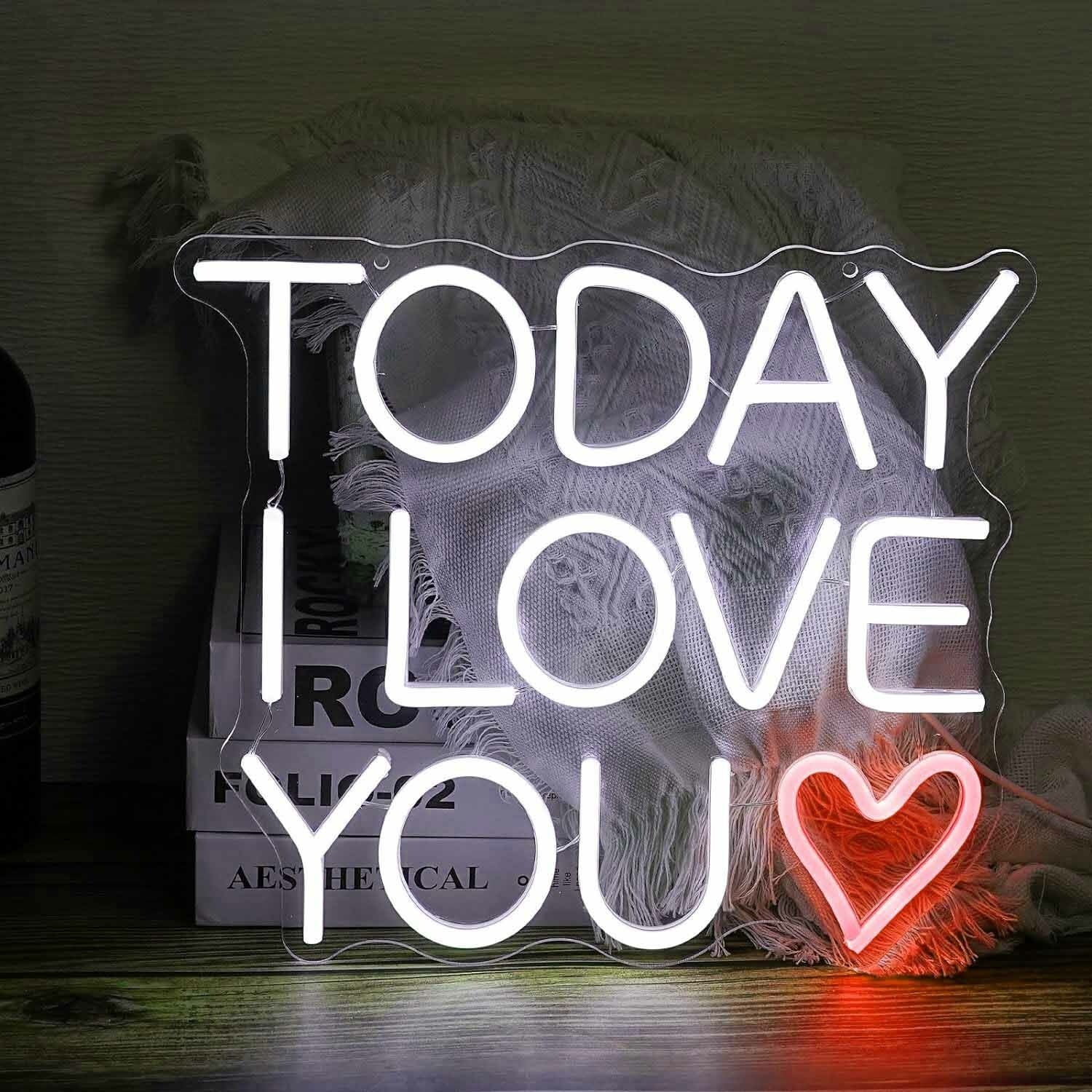Today I Love You Heart Neon Light | Shineneon