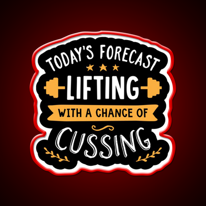 Todays Forecast Lifting With A Chance Of Cussing Gym Fitness Led Neon Sign Rgb Color
