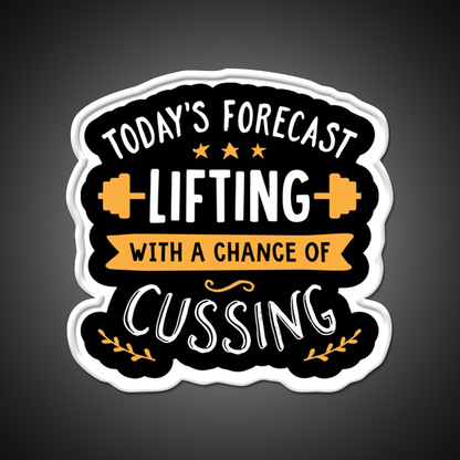 Todays Forecast Lifting With A Chance Of Cussing Gym Fitness Led Neon Sign Rgb Color