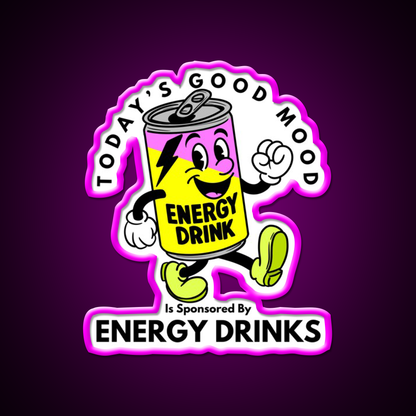 Todays Good Mood Drinks Man Cave Bar Led Neon Sign Rgb Color - Neon sign mounted on wall in room