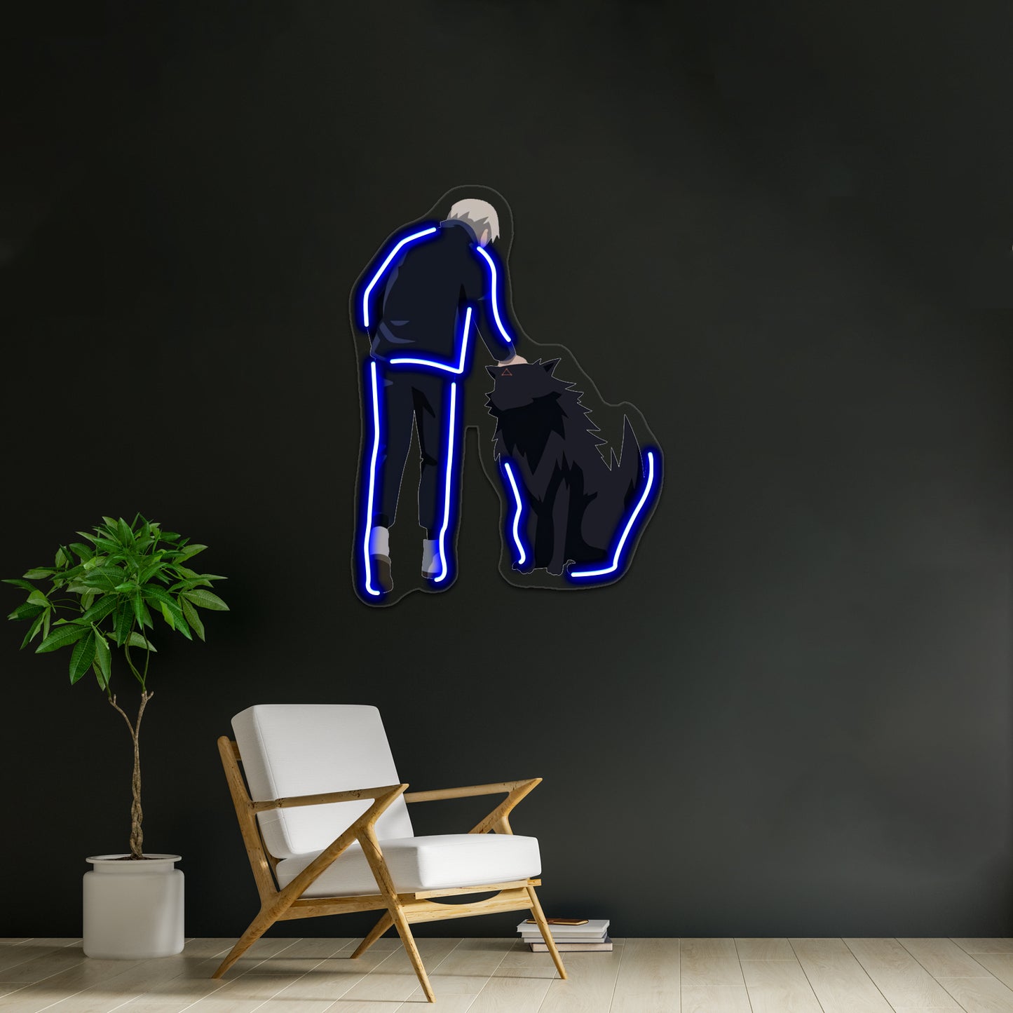 Toge With Divine Dog Minimalist Design Wall Artwork Neon Signs