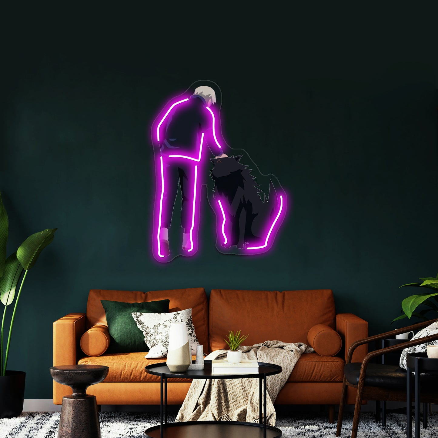 Toge With Divine Dog Minimalist Design Wall Artwork Neon Signs