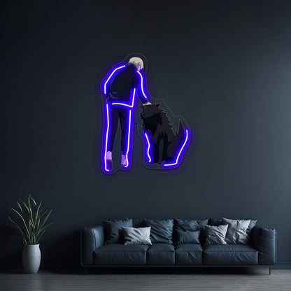 Toge With Divine Dog Minimalist Design Wall Artwork Neon Signs