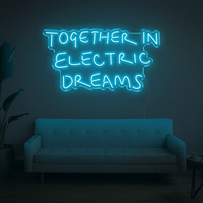 Together In Electric Dreams White Led Neon Sign For Home Studio Cafe Decor | Shineneon
