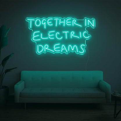 Together In Electric Dreams White Led Neon Sign For Home Studio Cafe Decor | Shineneon