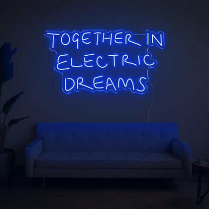 Together In Electric Dreams White Led Neon Sign For Home Studio Cafe Decor | Shineneon