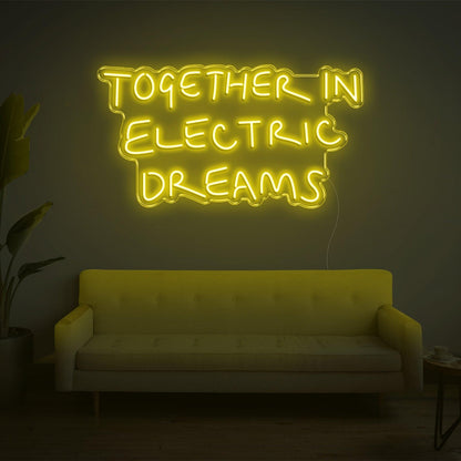 Together In Electric Dreams White Led Neon Sign For Home Studio Cafe Decor | Shineneon