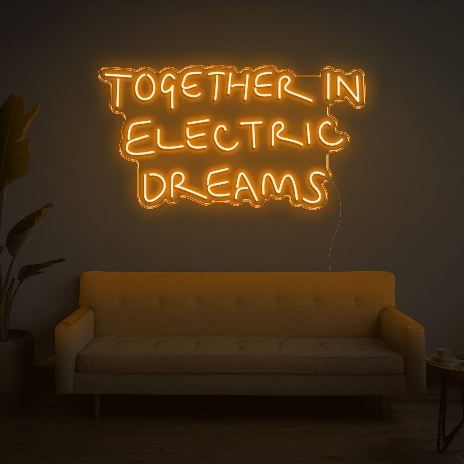 Together In Electric Dreams White Led Neon Sign For Home Studio Cafe Decor | Shineneon