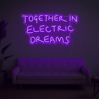 Together In Electric Dreams White Led Neon Sign For Home Studio Cafe Decor | Shineneon