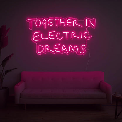 Together In Electric Dreams White Led Neon Sign For Home Studio Cafe Decor | Shineneon