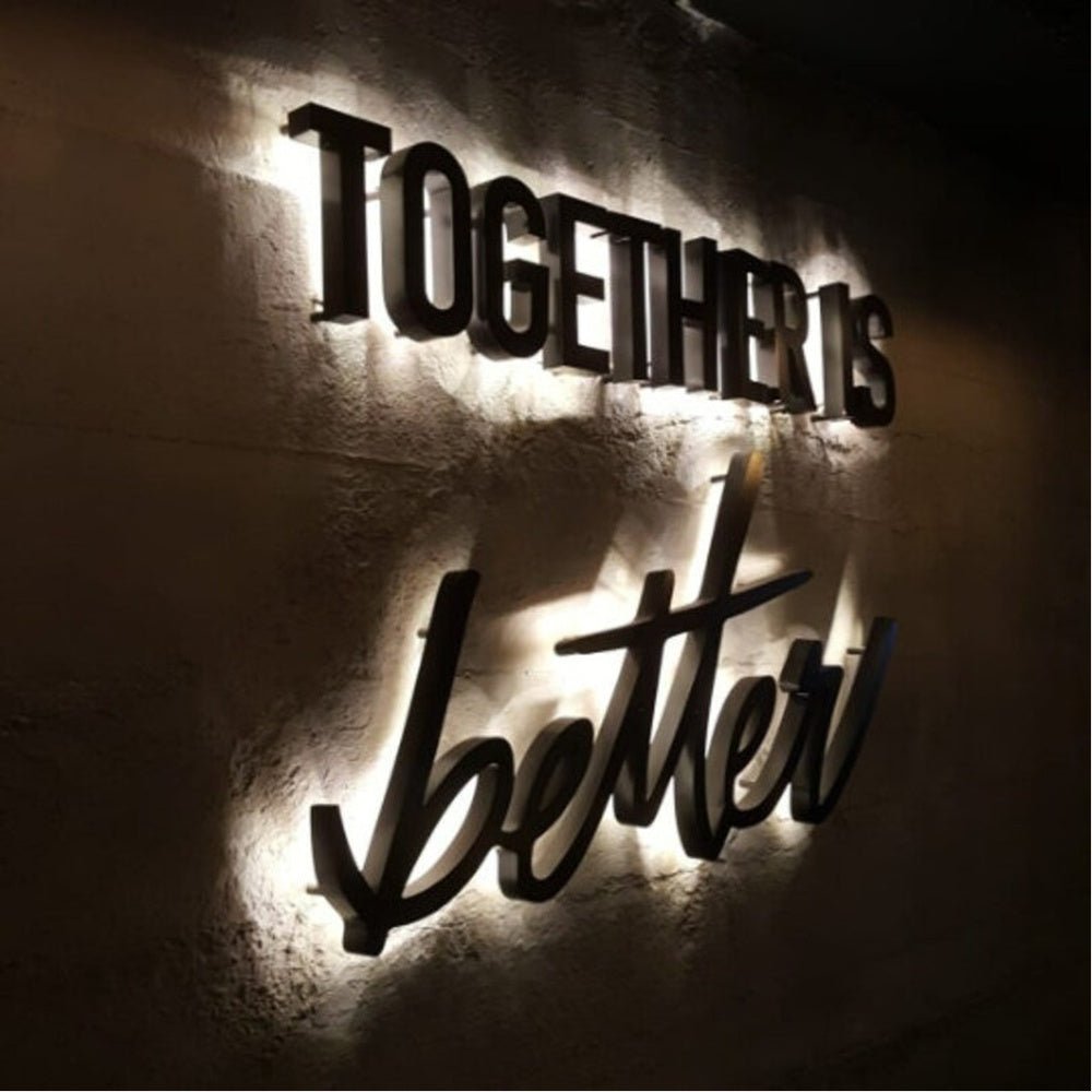 Together Is Better 3D Backlit Channel Letters Led Light Sign - Shineneon