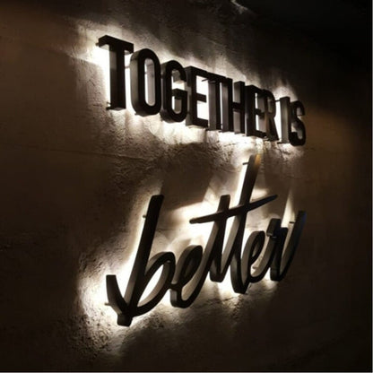 Together Is Better 3D Backlit Channel Letters Led Light Sign - Shineneon