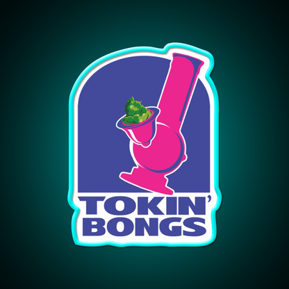 Tokin Bongs Hemp Inspired Green Leaf Led Neon Sign Rgb Color - Size and dimension reference