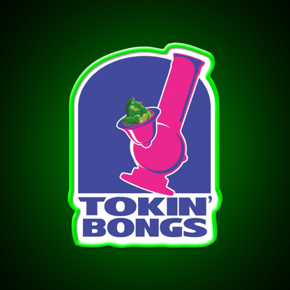 Tokin Bongs Hemp Inspired Green Leaf Led Neon Sign Rgb Color - Shineneon