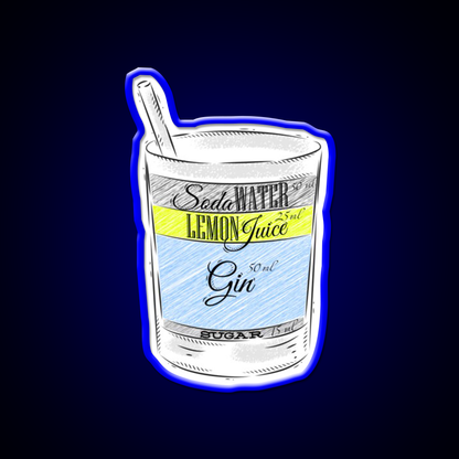 Tom Collins Ingredients Cocktail Glass Cocktail Bar Decor Led Neon Sign Rgb Color - LED neon sign view 5