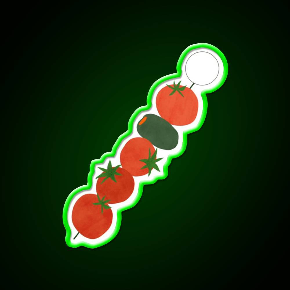 Tomato Olive Skewer Snack Food Led Neon Sign Rgb Color - Shineneon