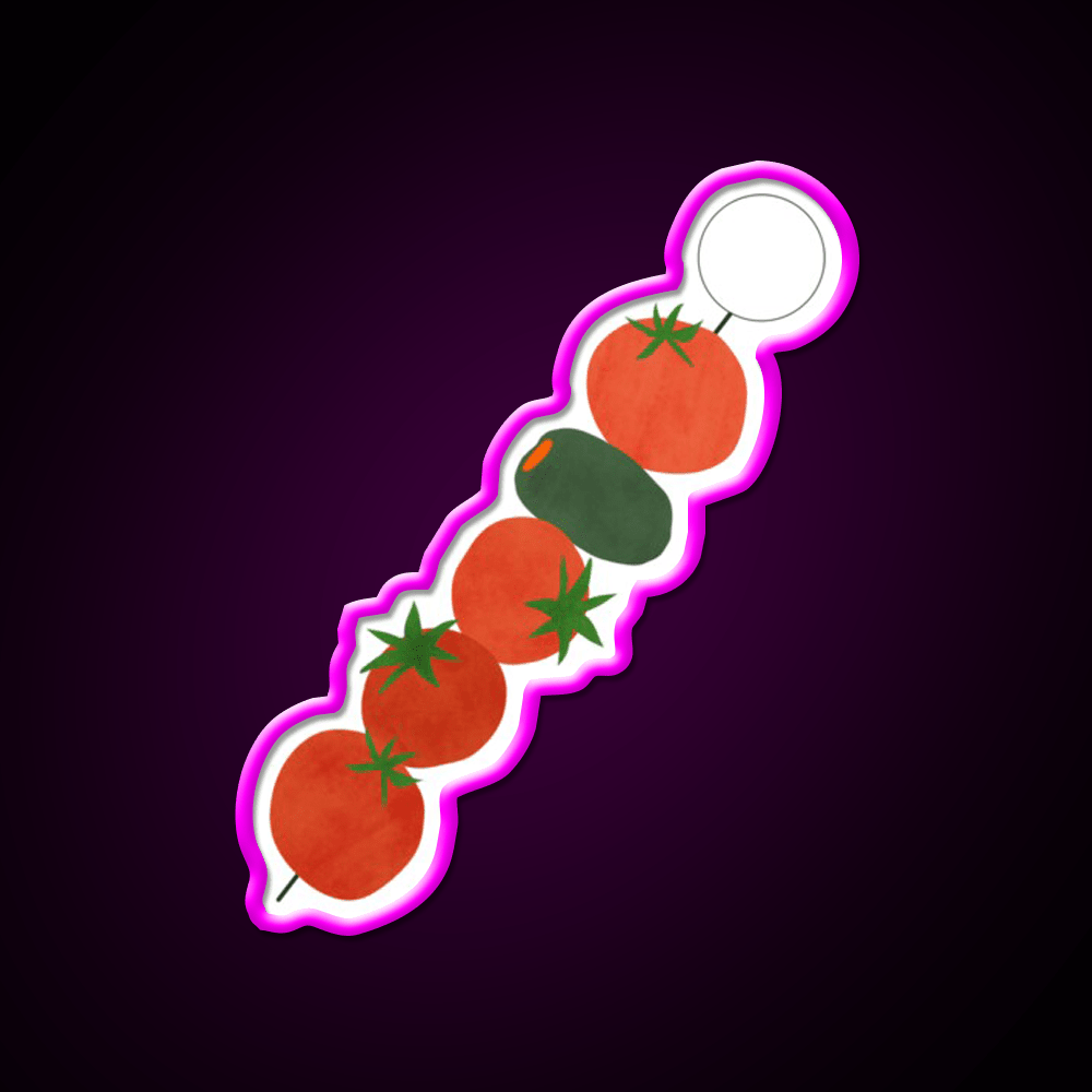 Tomato Olive Skewer Snack Food Led Neon Sign Rgb Color - Shineneon