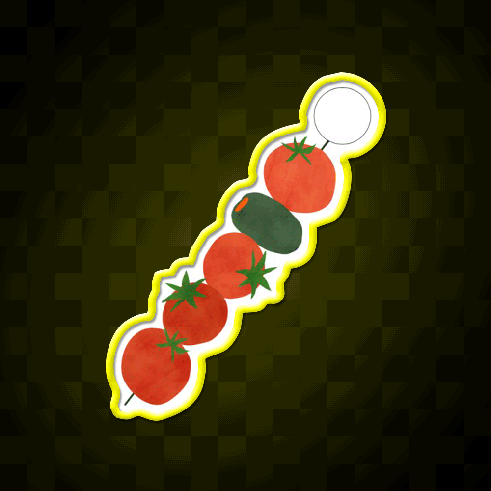 Tomato Olive Skewer Snack Food Led Neon Sign Rgb Color - Custom LED neon sign front view