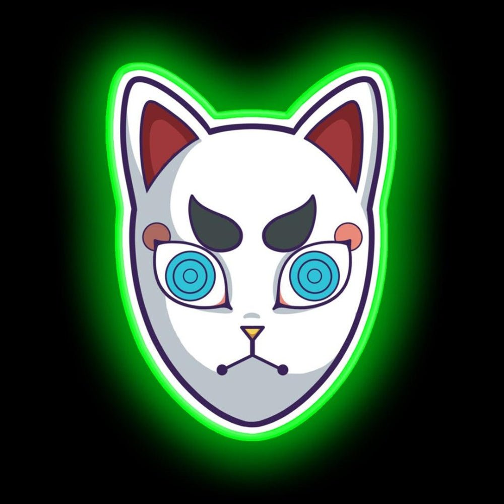 Tomioka Giyu Kitsune Mask Demon Slayer Kimetsu No Yaiba Neon Sign - Shineneon