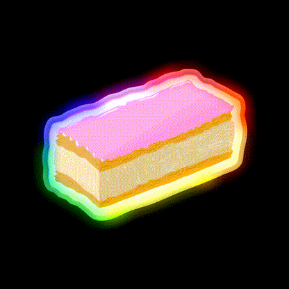 Tompouce Snack Food Led Neon Sign Rgb Color - LED neon sign close-up detail