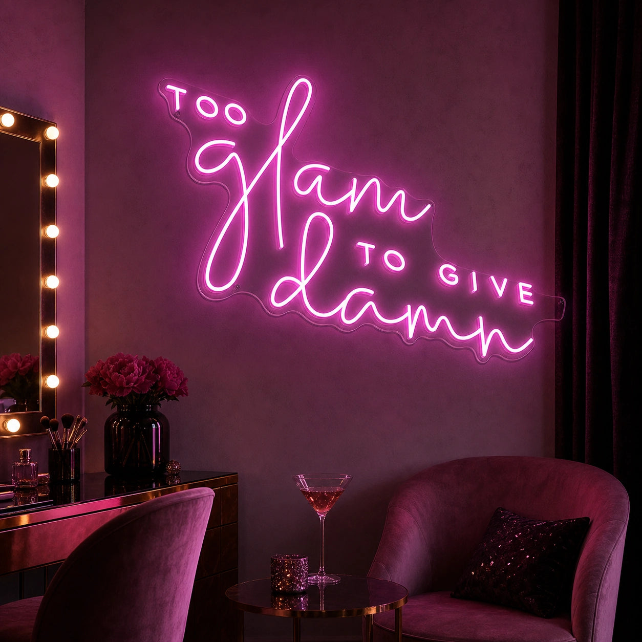 Too Many To Give Damn LED Neon Sign real lifestyle scene