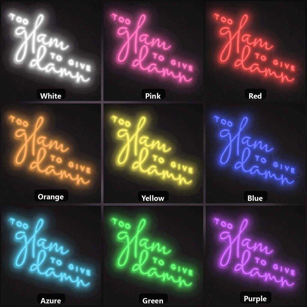 Too Many To Give Damn LED Neon Sign color grid