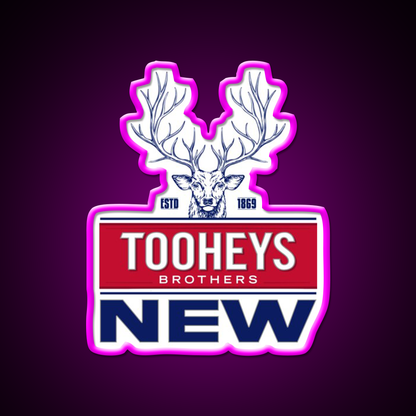 Tooheys Brothers Beer Bar Decor Led Neon Sign Rgb Color - Neon sign mounted on wall in room