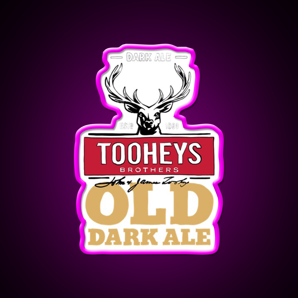 Tooheys Old Dark Ale Pop Beer Bar Decor Led Neon Sign Rgb Color - Neon sign mounted on wall in room