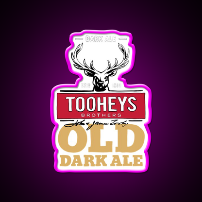 Tooheys Old Dark Ale Pop Beer Bar Decor Led Neon Sign Rgb Color - Neon sign mounted on wall in room