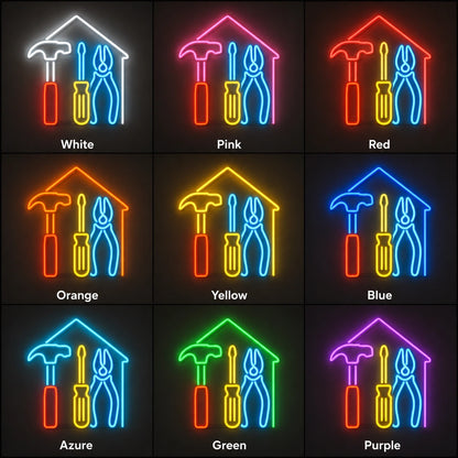 Tool House Workshop Neon Sign LED Neon Sign color grid