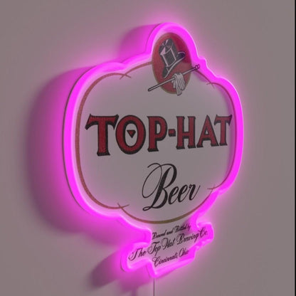 Top Hat Beer Retro Defunct Breweriana Rgb Led Neon Sign - Shineneon