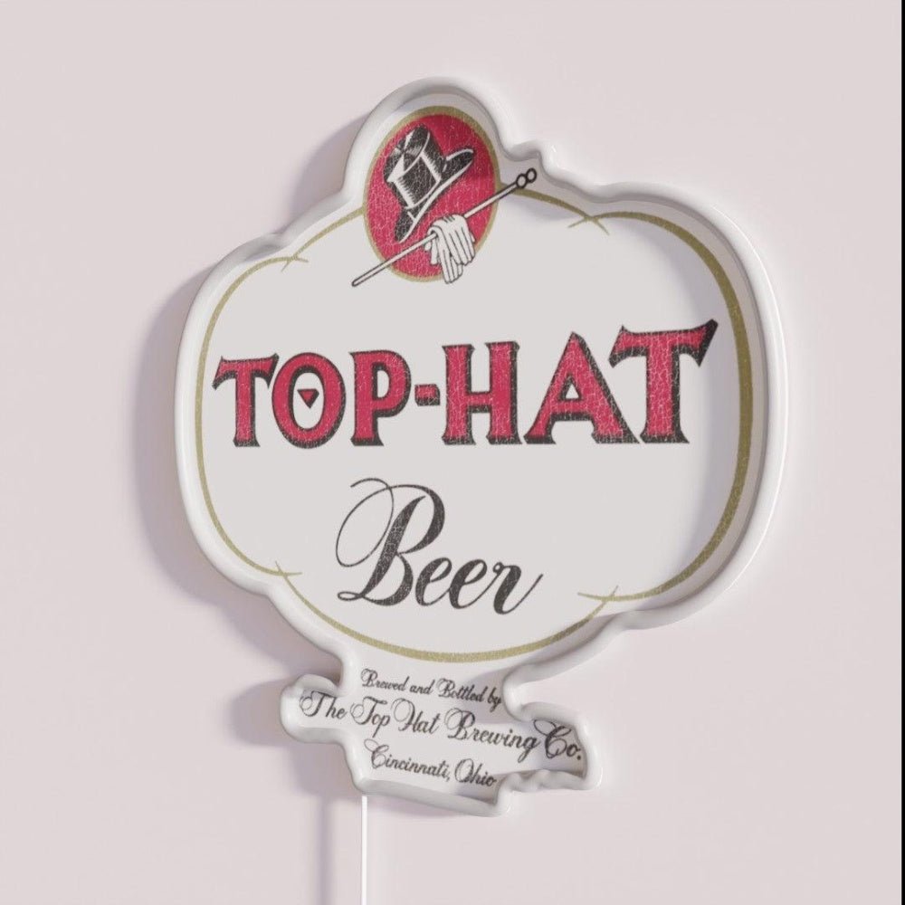 Top Hat Beer Retro Defunct Breweriana Rgb Led Neon Sign - Shineneon