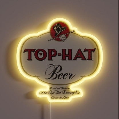 Top Hat Beer Retro Defunct Breweriana Rgb Led Neon Sign - Shineneon