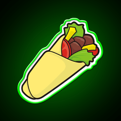 Tortilla Sandwich Wrap Fast Food Led Neon Sign For Burger Place Rgb Color - Shineneon