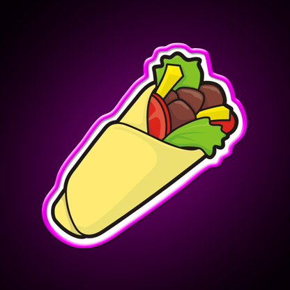 Tortilla Sandwich Wrap Fast Food Led Neon Sign For Burger Place Rgb Color - Shineneon
