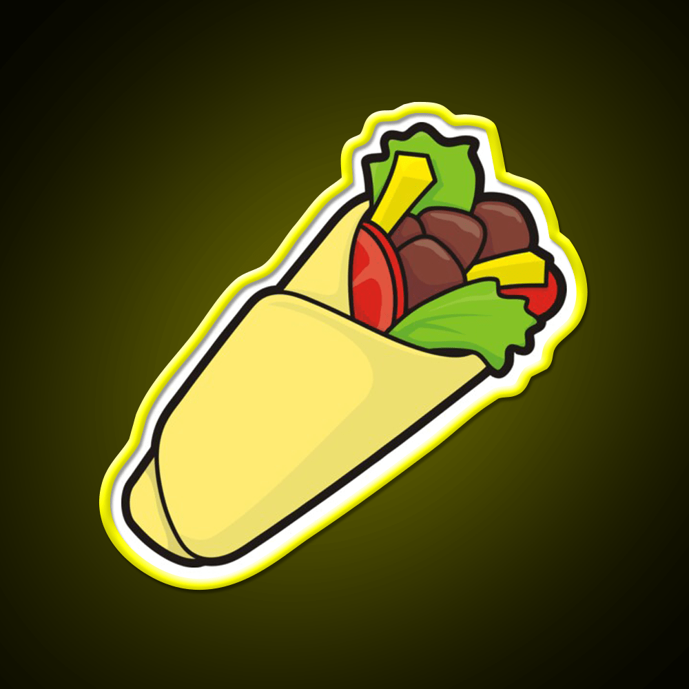 Tortilla Sandwich Wrap Fast Food Led Neon Sign For Burger Place Rgb Color - Shineneon