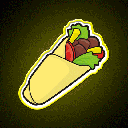 Tortilla Sandwich Wrap Fast Food Led Neon Sign For Burger Place Rgb Color - Custom LED neon sign front view