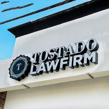 Tostado Lawfirm 3D Backlit Letters Business Metal Led Sign - Shineneon