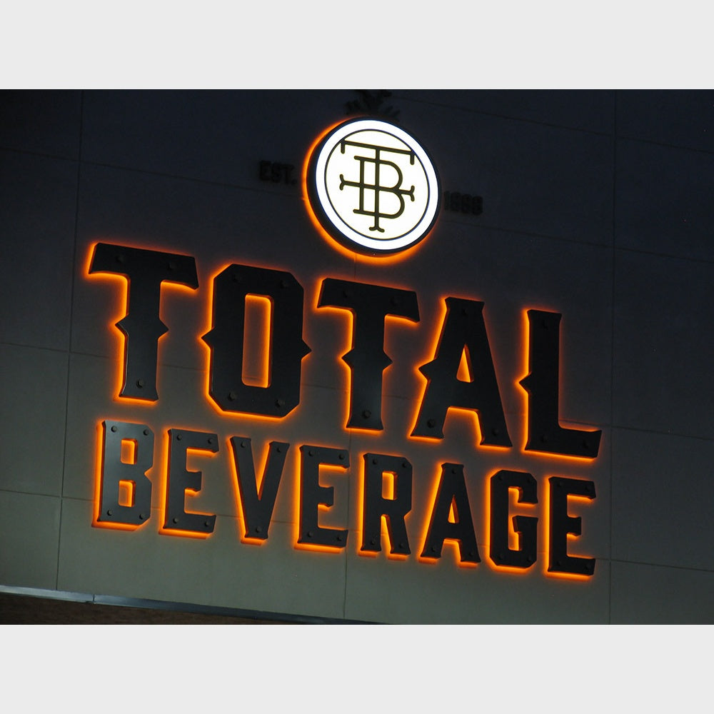 Total Beverage 3D Backlit Channel Letters Led Light Sign
