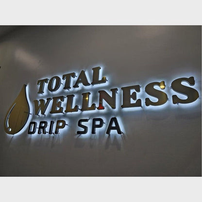 Total Wellness Drip Spa 3D Backlit Channel Letters Led Light Sign - Shineneon