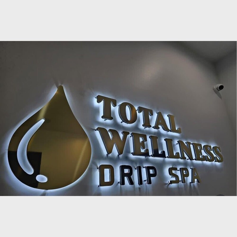 Total Wellness Drip Spa Logo 3D Backlit Channel Letters Led Light Sign - Shineneon